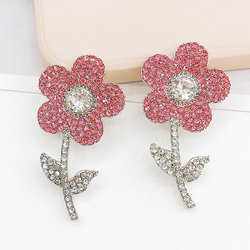 Glanzende Strass Tulp Bloem DIY Sieraden Accessoires Legering Ingelegde Kristallen Decoratie Voor Telefoonhoesje Klompen