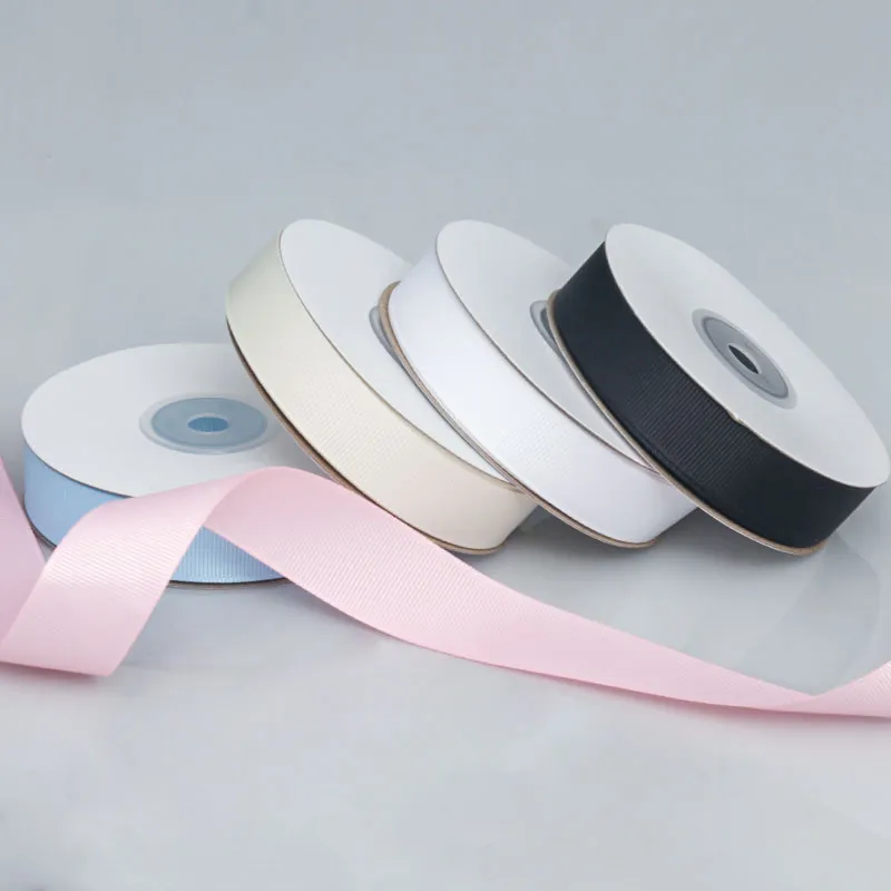 Polyester Grosgrain Ribbon Ribbed Fabric Tape For DIY Crafts Hair Bows Gift Wrapping Wedding Party Decoration Supplies Colorful