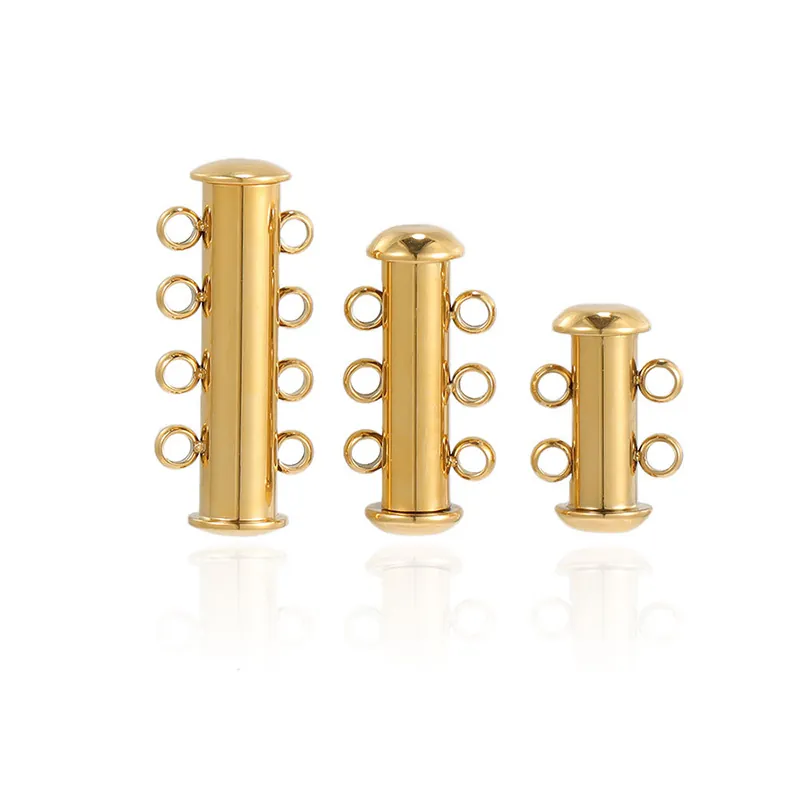 Fermoir de Collier Multi-Rangs en Acier Inoxydable Connecteur de Tube Coulissant pour Bracelets Superposés Collier de Künstliche Perles Accessoires DIY