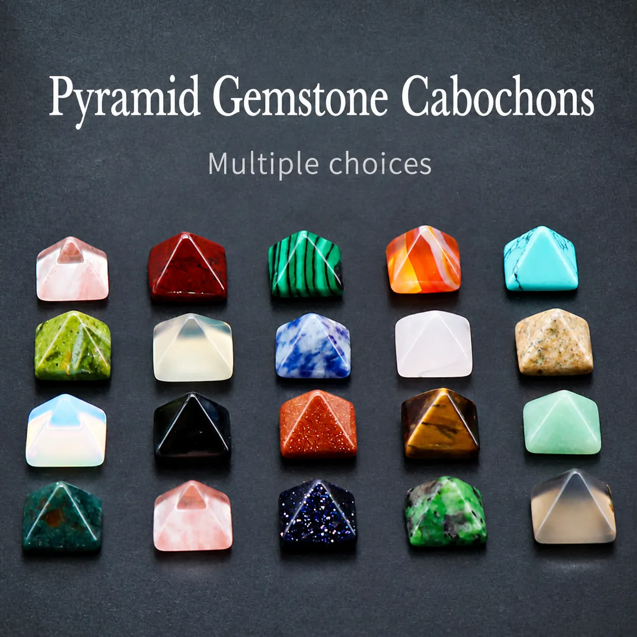 Polierte Mini Pyramide Kristall Achat Naturstein Perlen Geometrische Flache Rückseite Cabochon Für DIY Schmuckherstellung Handwerk