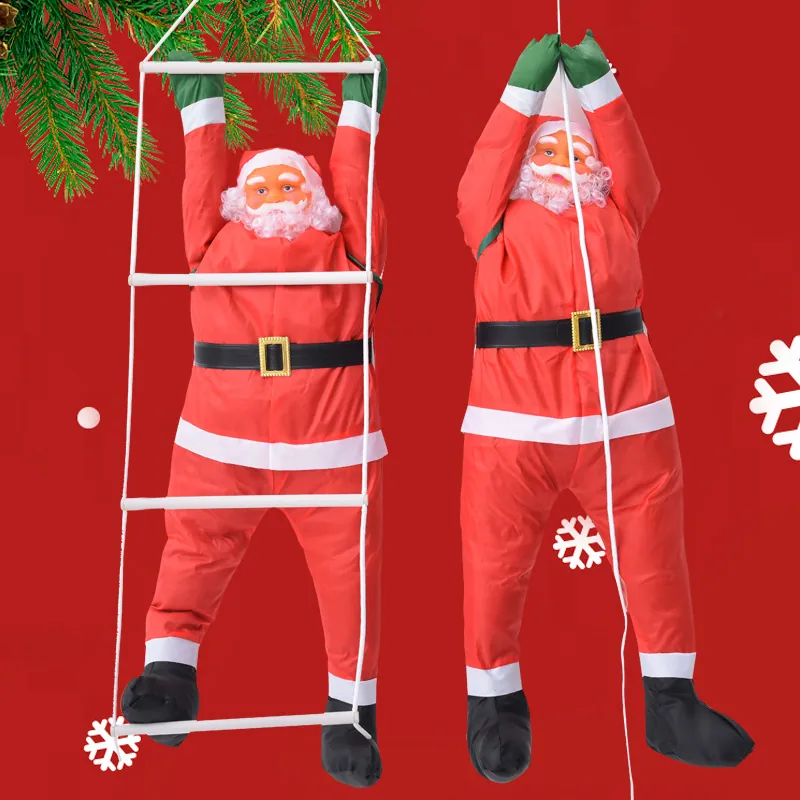 Climbing Santa Claus Hanging Decoration For Christmas Tree Wall Home Outdoor Indoor Party Holiday Festive Plush Ornament