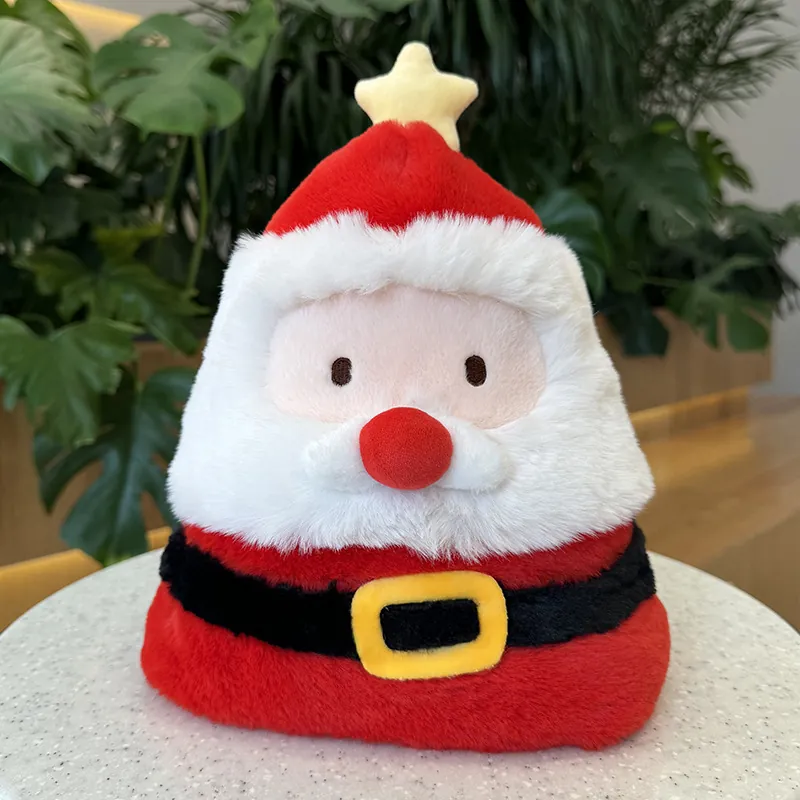 Reversible Christmas Hat Santa Claus And Christmas Tree Plush Hat Double Sided Festive Costume Party Favor Gift For Adults Kids