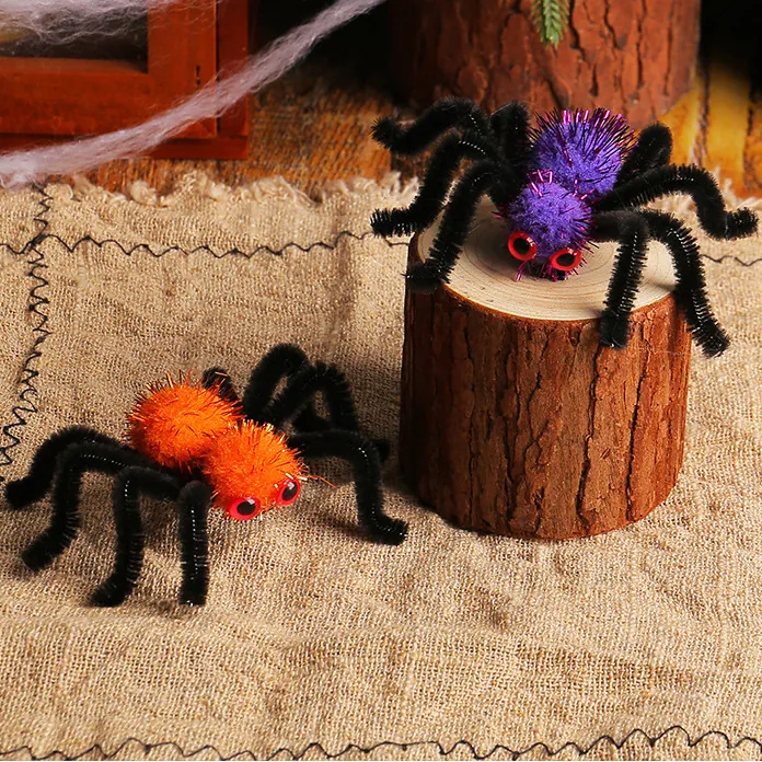 Fermaglio per Capelli a Forma di Ragno di Peluche di Halloween Con Gambe Pieghevoli per Decorazione Festa Bambini Adulti