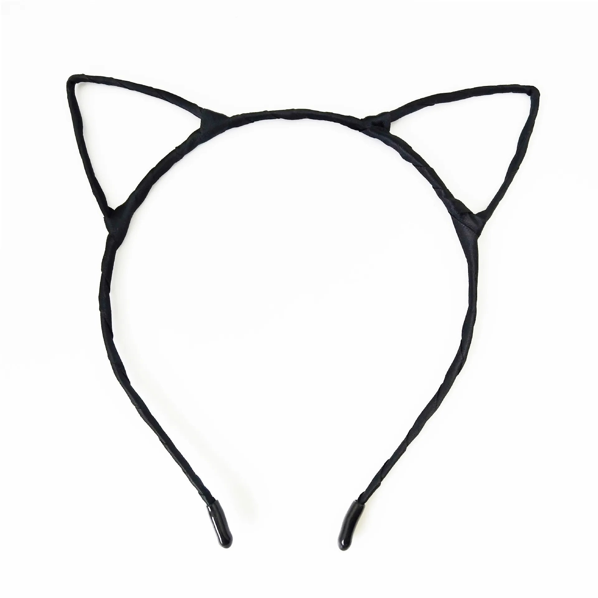 Cute Cat Ears Headband For Halloween Party Cosplay Costume Accessory For Women Girls Black Fabric Wrapped Hair Hoop