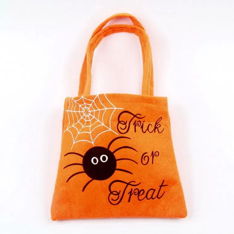 Halloween Non-woven Candy Bag Trick Or Treat Spider Pumpkin Pattern Tote Bag For Kids Party Decoration Supplies