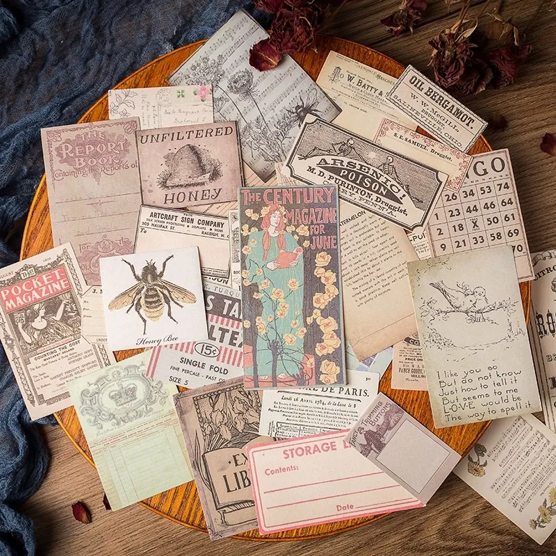 Vintage Journal Stickers Scrapbooking Material Paper Retro Ephemera For DIY Art Crafts Aesthetic Junk Journaling