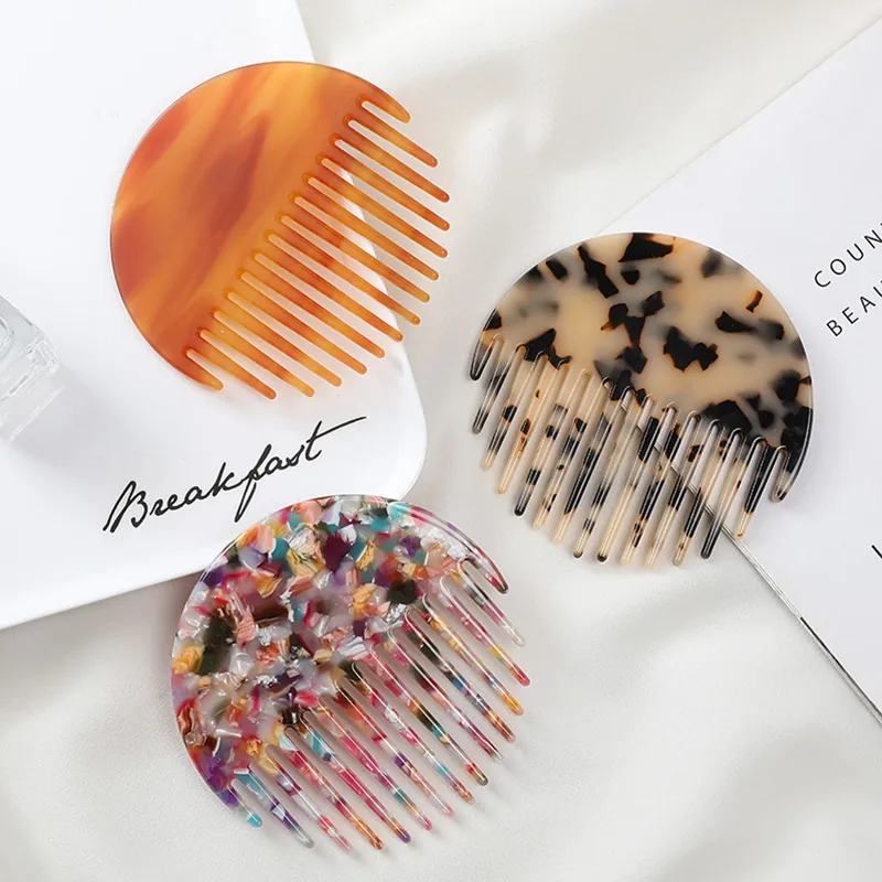 Professional Anti-static Plastic Hair Comb Elegant Marble Pattern Tortoiseshell Styling Comb Portable Hair Tool For Women