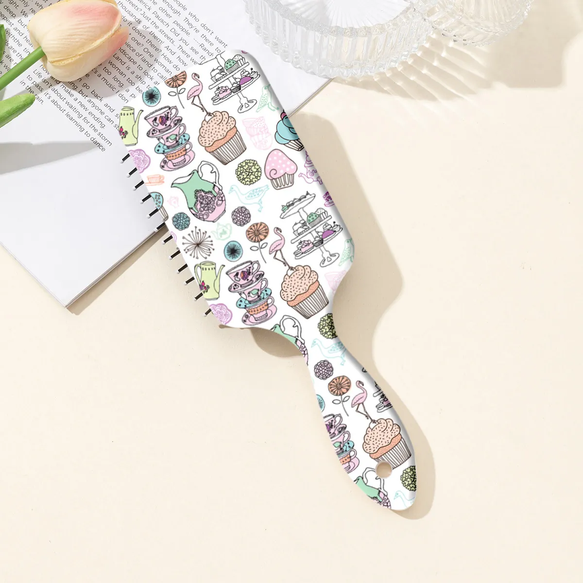 Cartoon Printed ABS Cushion Hair Brush For Kids Women Airbag Massage Detangling Comb Home Daily Hair Care Tool With Hanging Hole