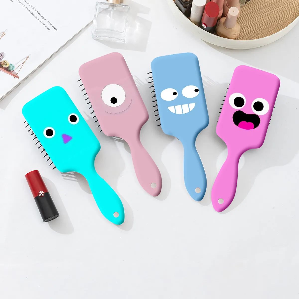Creative Cartoon Monster Air Cushion Hair Comb Scalp Massage Brush Portable Cute Big Eyes Student Hairbrush Women Girls