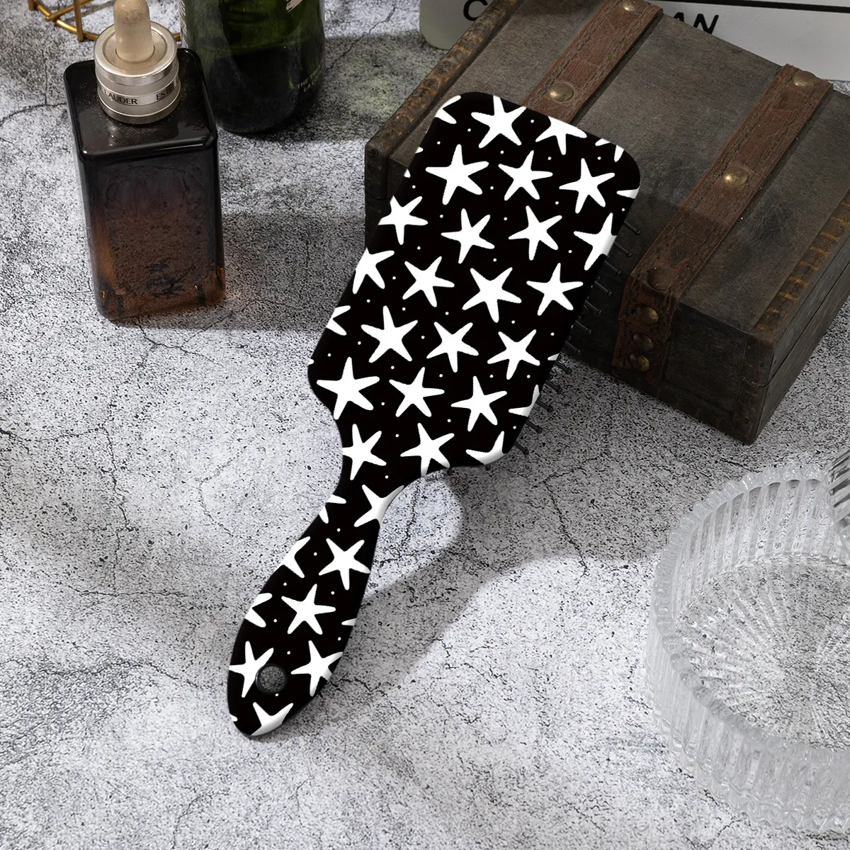 Brosse à Cheveux à Coussin d'Air avec Imprimé Étoile Peigne de Massage du Cuir Chevelu pour Femme Brosse à Cheveux Démêlante