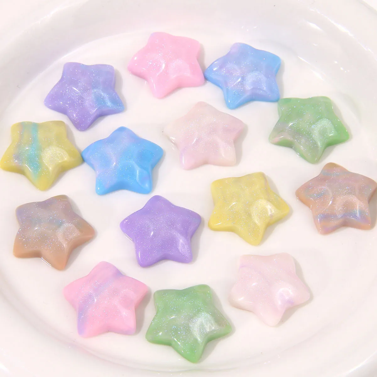 Star Resin Charms Glitter Water Ripple Pentagram Resin Accessories For DIY Earrings Hairclips Headwear Jewelry Making Materials