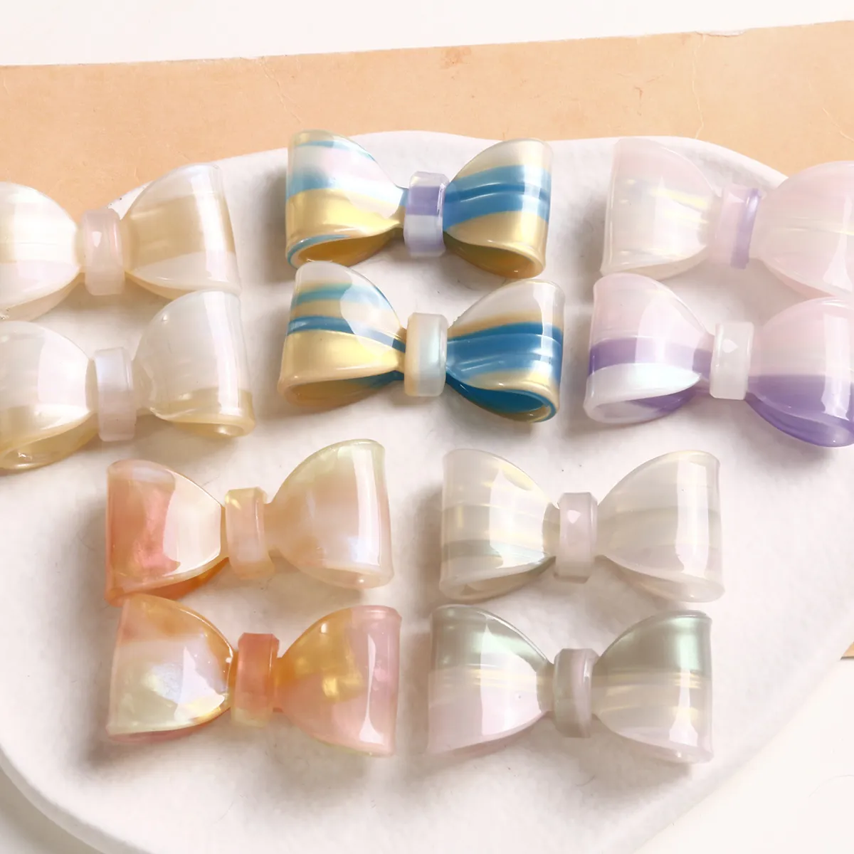 Acetate Glitter Holographic Bow DIY Hair Accessories Parts For Women Handmade Hairclips Jewelry Patch Headwear Decor