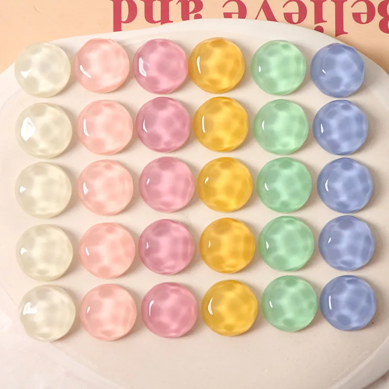 Retro Geometric Water Ripple Resin Cabochons Round Flatback DIY Charms For Jewelry Making Hair Clip Phone Case Decoration Handcrafted Material