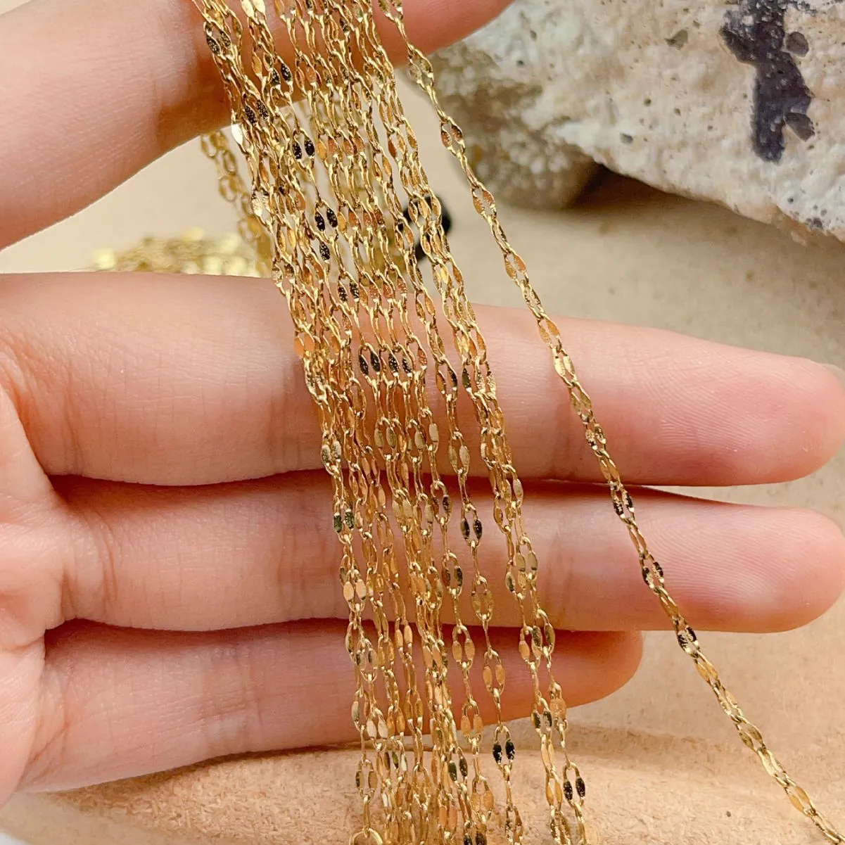 Chaîne de Collier en Acier au Titane pour la Fabrication de Bijoux Résistant au Ternissement Or Argent Or Rose Accessoires DIY Chaîne à Maillons