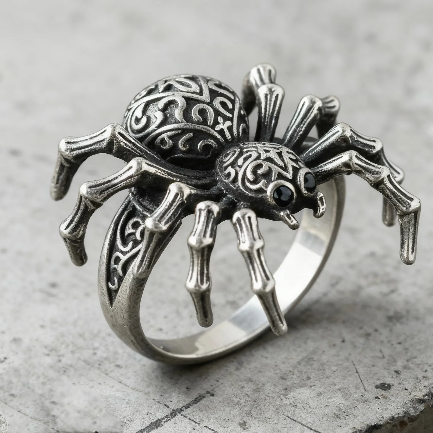 Gothic Retro Spider Ring Alloy Antique Silver Animal Shape Statement Ring Fashion Jewelry For Women Finger Ring Gift