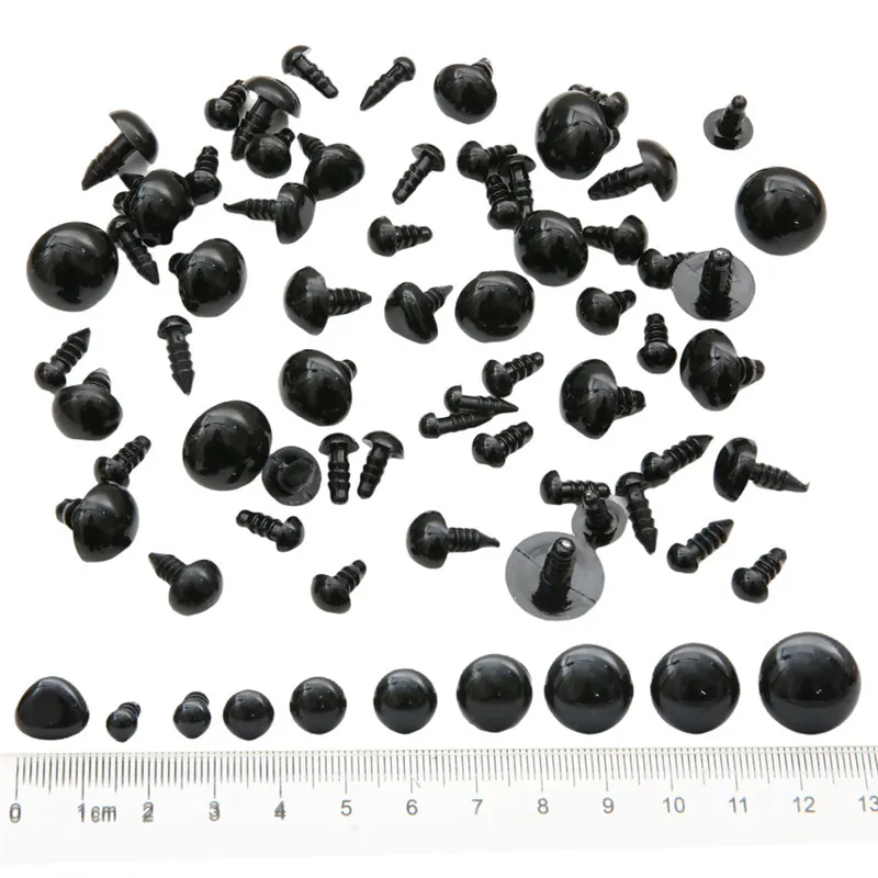 Acrylic Toy Safety Eyes And Noses With Washers Black Plastic Screw Thread Accessories For DIY Doll Stuffed Animal Making