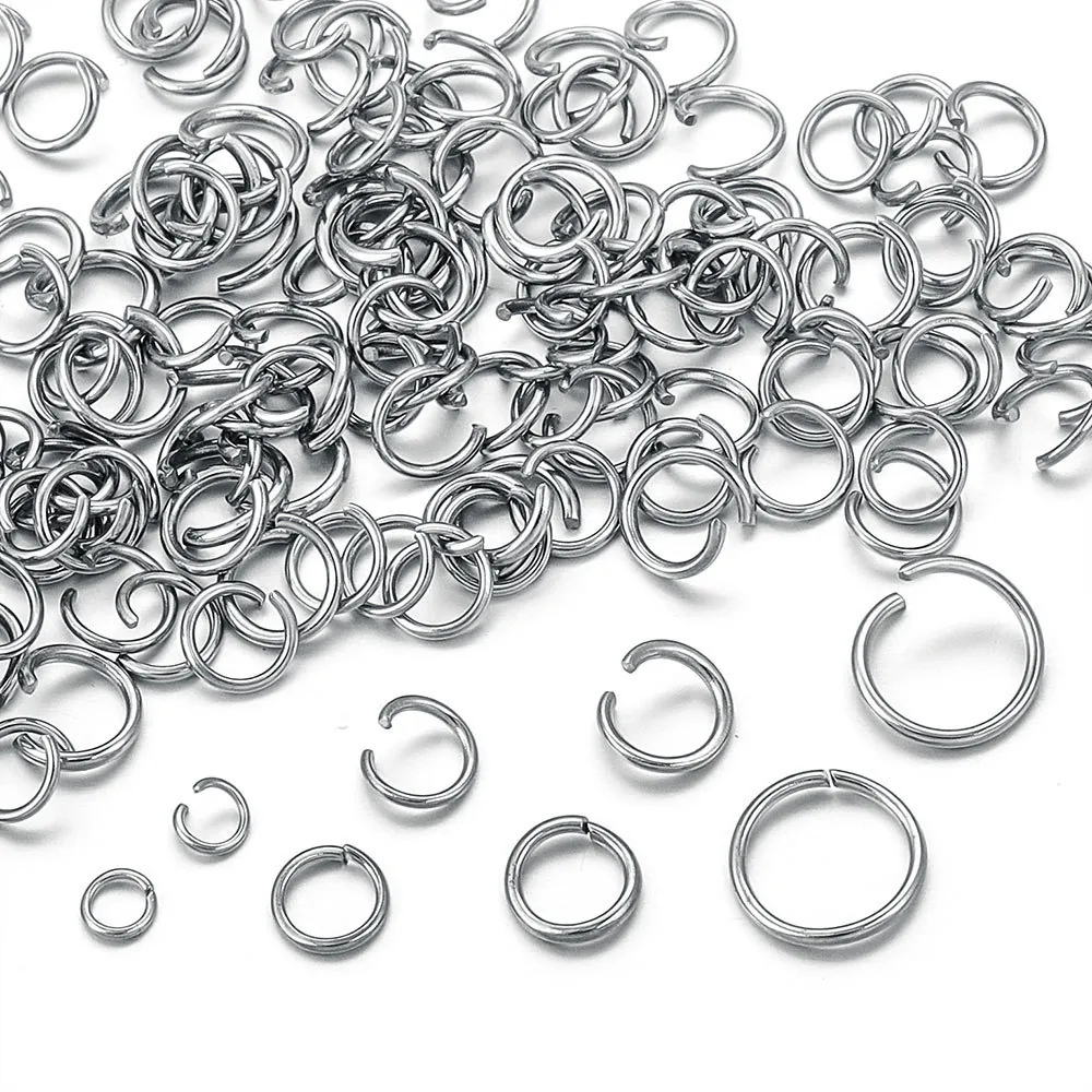 Edelstahl Offene Binderinge Silber Verbinder Für DIY Schmuckherstellung Runde Metallische Bastelzubehör Teile