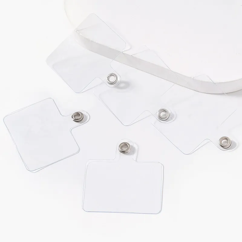 Attache de Cordon pour Téléphone en PVC Transparent Universel Avec Oeillet en Métal Patch de Connexion de Coque Ultra-mince