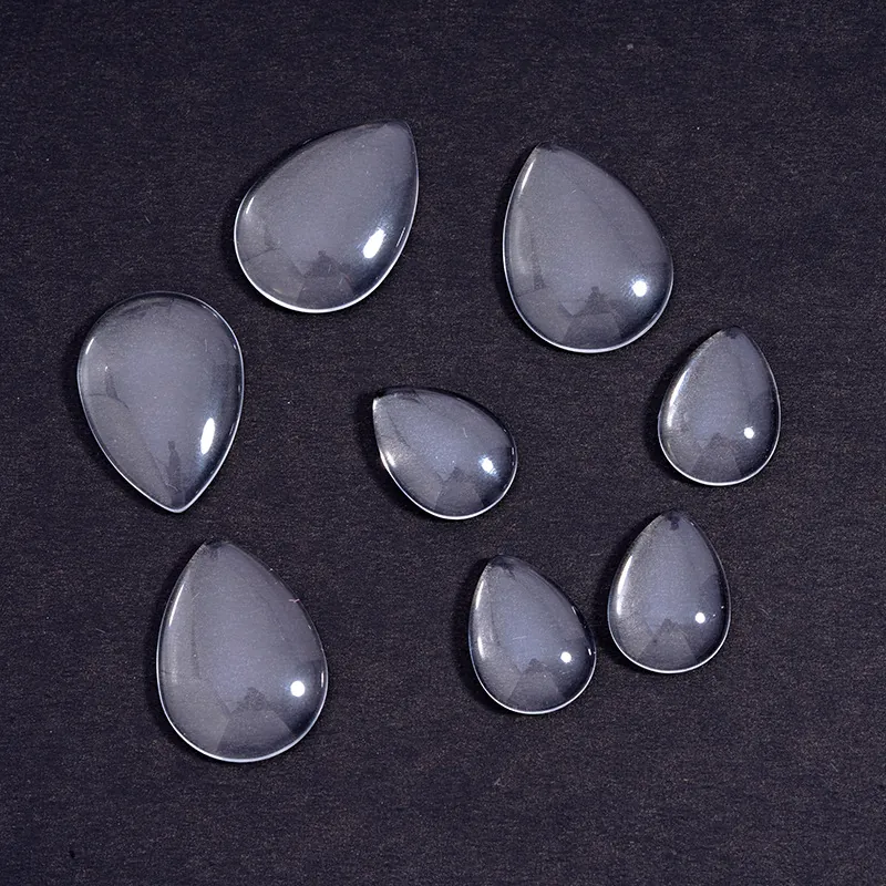 Transparent Glass Teardrop Cabochon Patch For DIY Jewelry Making Clear Water Drop Shape Glass Base Inlay Material Accessories