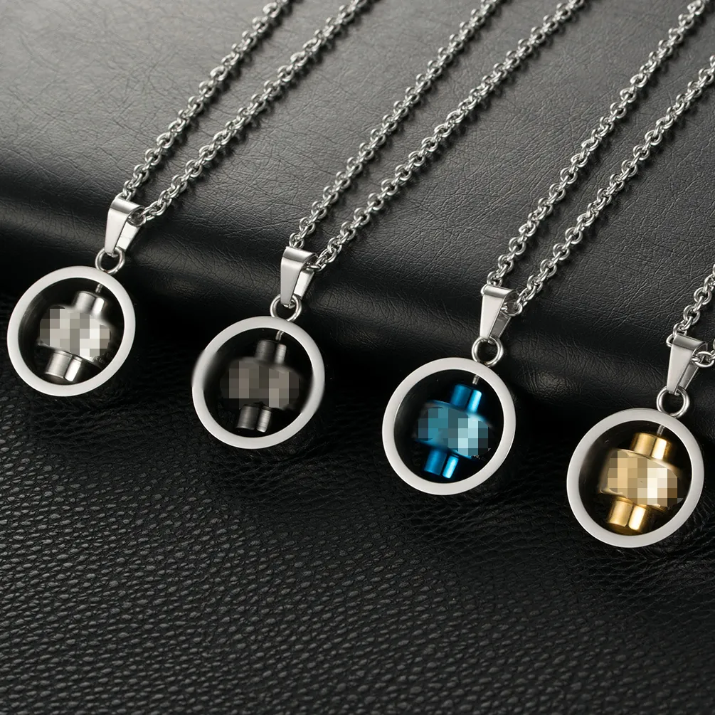 Rotatable Bible Verse Necklace Stainless Steel Cylinder Scripture Pendant Hip Hop Religious Punk Jewelry For Men Women