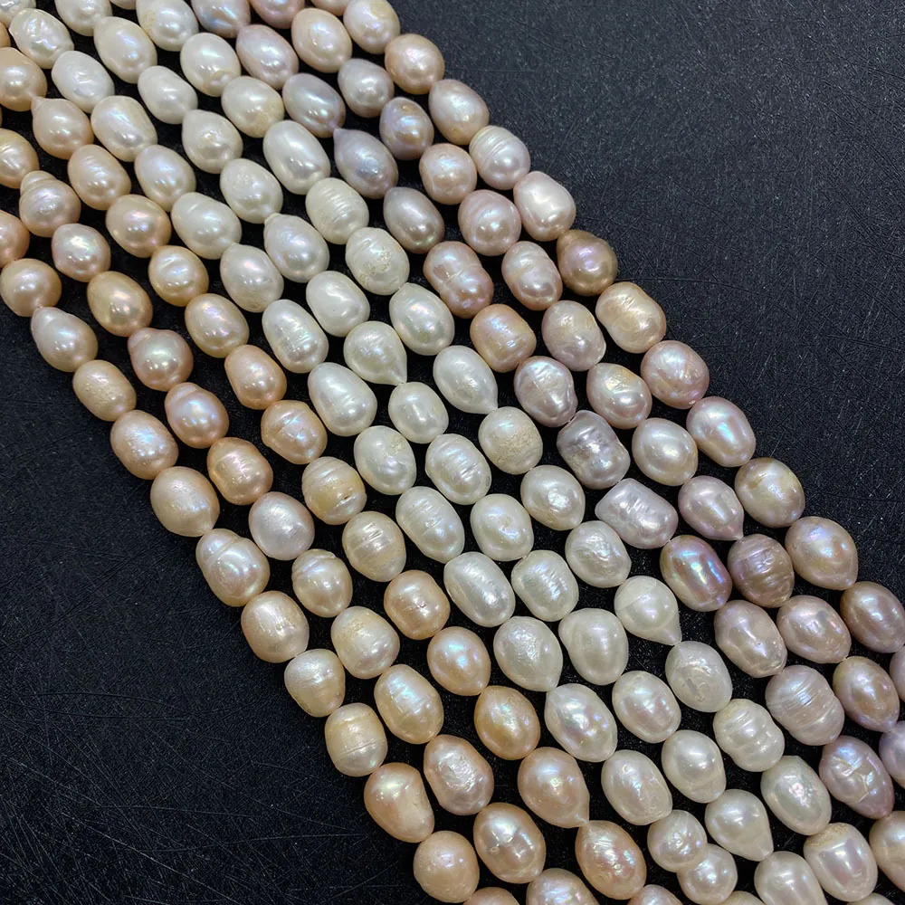 Perlas Naturales de Agua Dulce Cuentas Sueltas Grado A Forma de Arroz Púrpura Rosa Blanco Cuentas para DIY Creación de Joyas