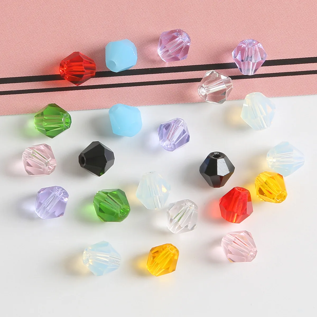 Faceted Glass Crystal Bicone Spacer Beads For DIY Jewelry Making Bracelet Necklace Handcrafted Crafting Accessory Multi Color