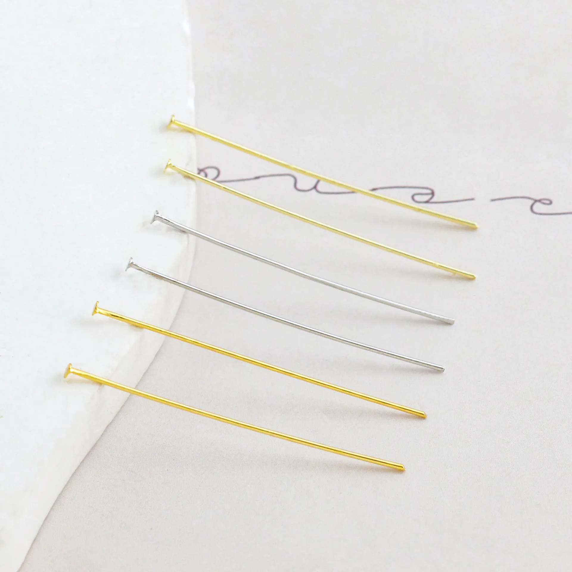 Copper T Pins Flat Head Pins Gold Silver Plated Jewelry Making Findings For Beading Earrings Bracelet DIY Accessories