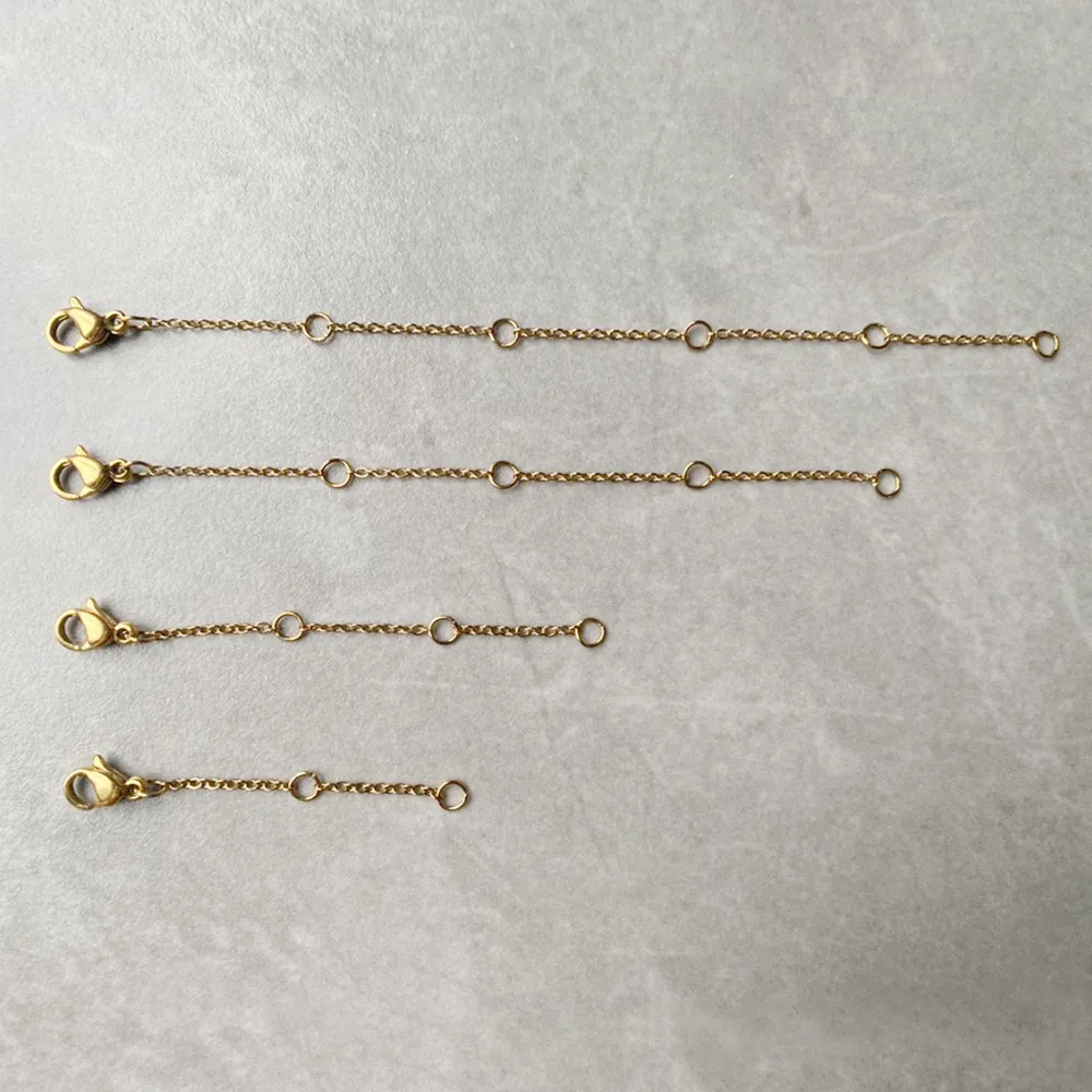 Stainless Steel Jewelry Extender Chain With Lobster Clasp Adjustable Extension Link For Necklace Bracelet DIY Craft Various Lengths Gold Silver Rose Gold Parts