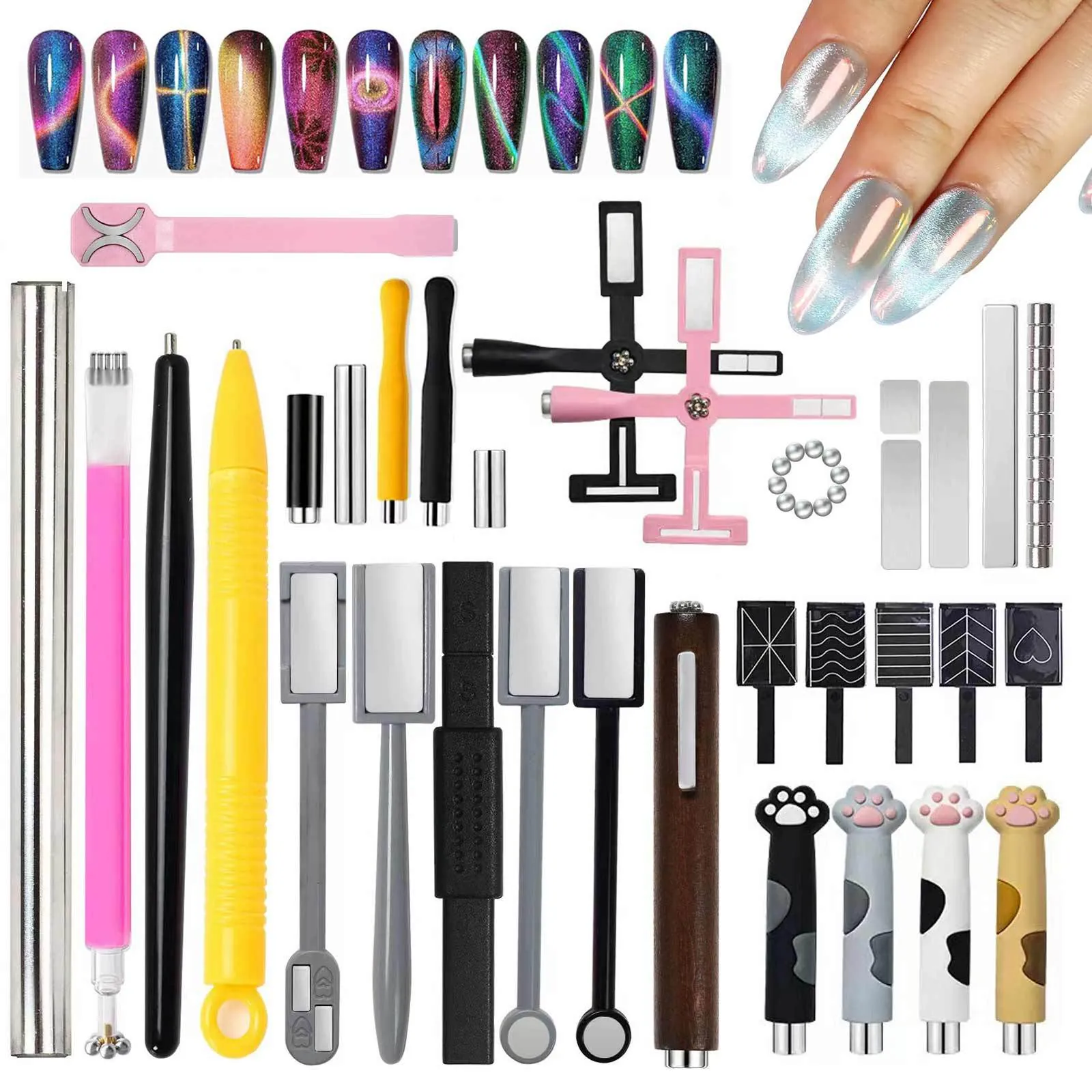 Nail Art Cat Eye Magnet Tool Strong Neodymium Magnet Stick Double Headed Multi Functional For Magnetic Gel Manicure