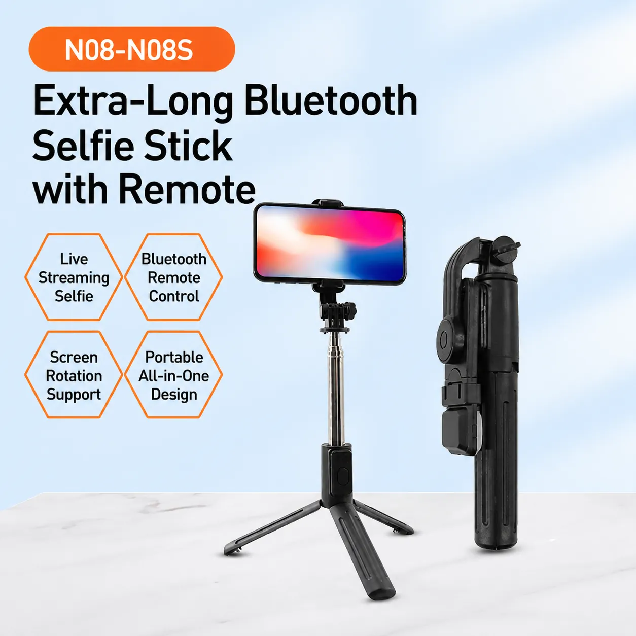 Bluetooth Selfie Stick Tripod With Extendable Aluminum Alloy Rod Detachable Remote Fill Light Phone Stand Live Streaming Portable Mount