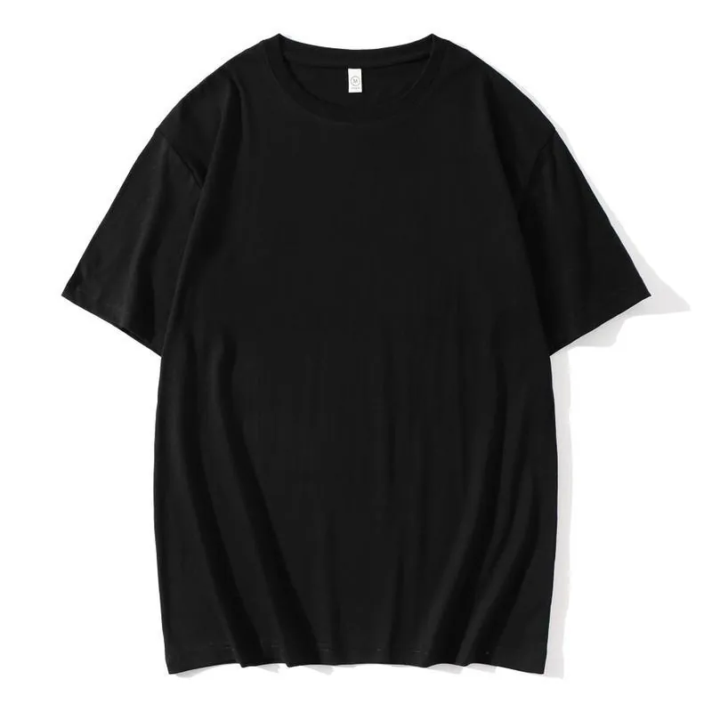 Men Loose Combed Cotton T-Shirt Solid Color Short Sleeve Round Neck Summer Casual Basic Top For Youth Unisex Fashion Style