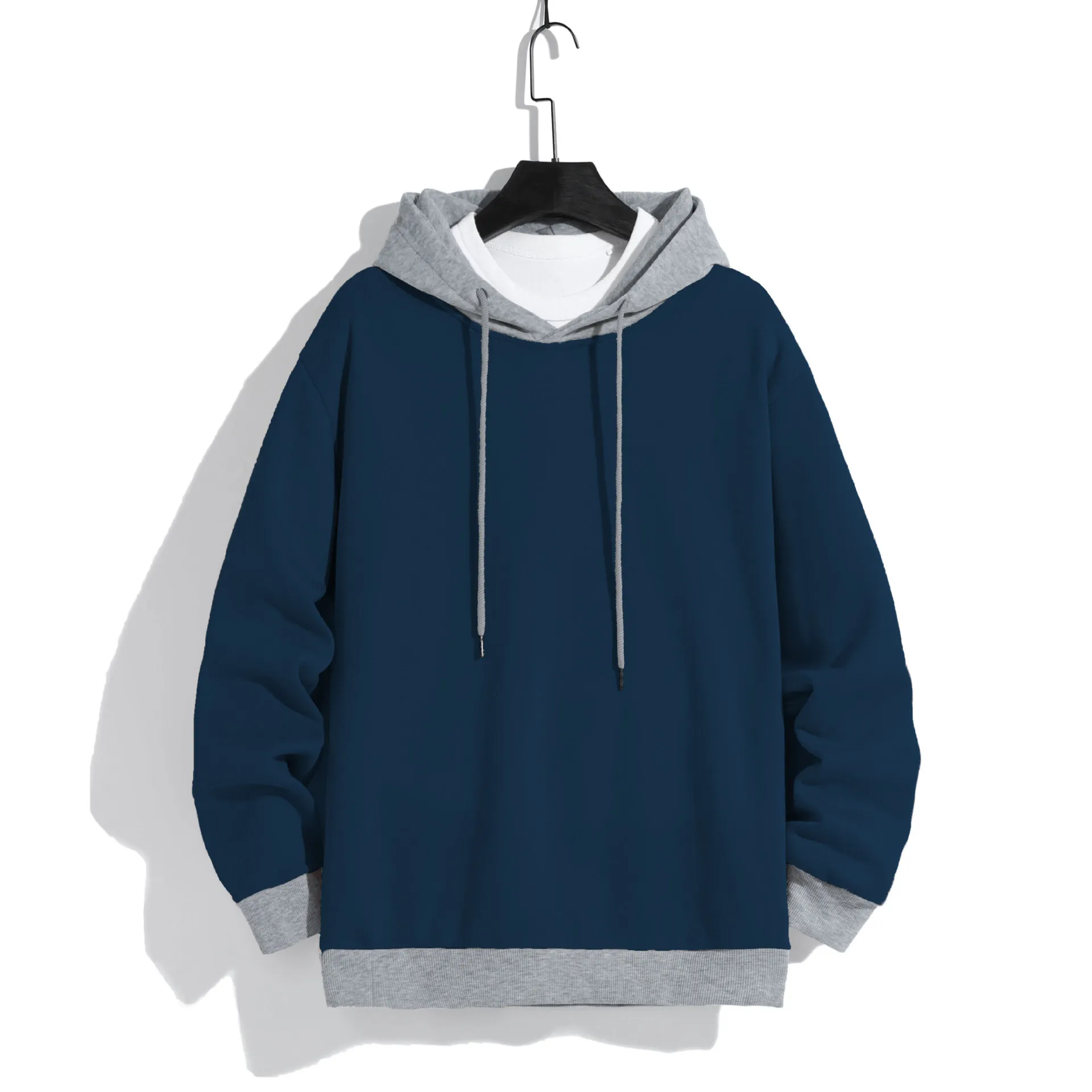 Sweat à Capuche Homme Mode Bloc de Couleur Décontracté Manches Longues Pullover Pour Printemps Automne
