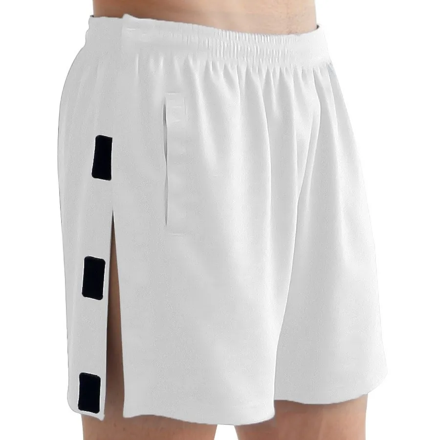 Adaptive Post-Surgery Recovery Shorts Side Open Velcro Design For Elderly Fracture Patients Breathable Polyester Elastic Waist Nursing Clothing