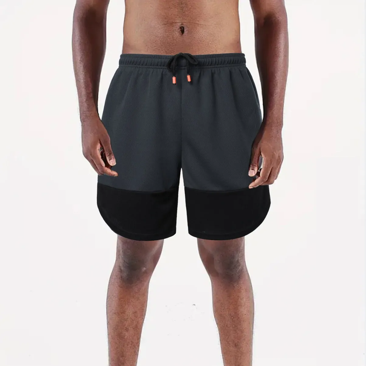 Men's Two-In-One Mesh Sports Shorts Double Layer Breathable Gym Running Shorts With Phone Pocket Drawstring Quick Dry Bottoms