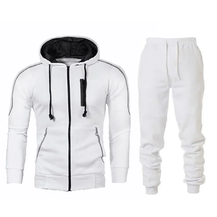 Herren Casual Sportanzug Kapuzenpullover Mit Reißverschluss Und Sporthose Baumwollmischung Jogginganzug Für Fitness Outdoor Alltag