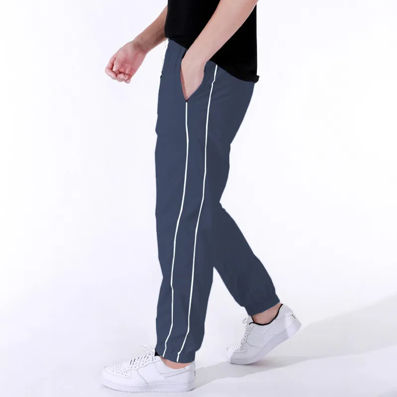 Men's American High Street Jogger Pants Contrast Side Stripes Paratrooper Sweatpants Drawstring Waist Cuffed Athletic Trousers
