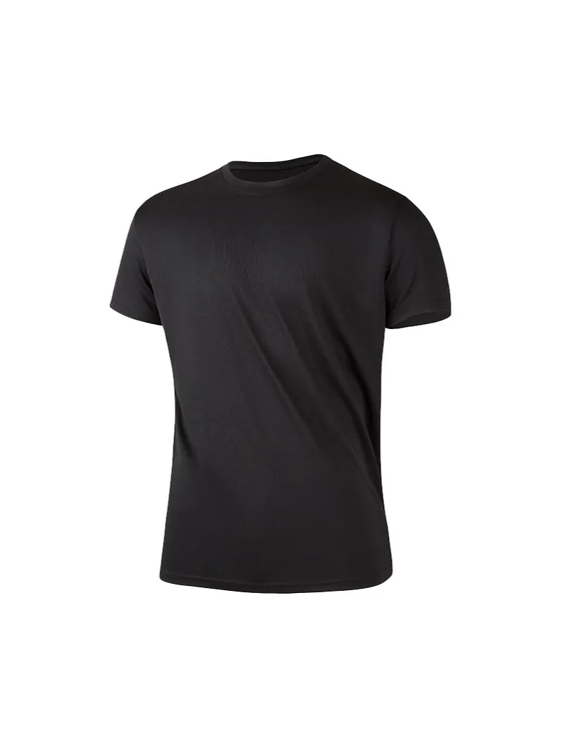 Men's Quick Dry Mesh T-Shirt Breathable Polyester Round Neck Short Sleeve Solid Color Loose Top For Summer Outdoor Sport