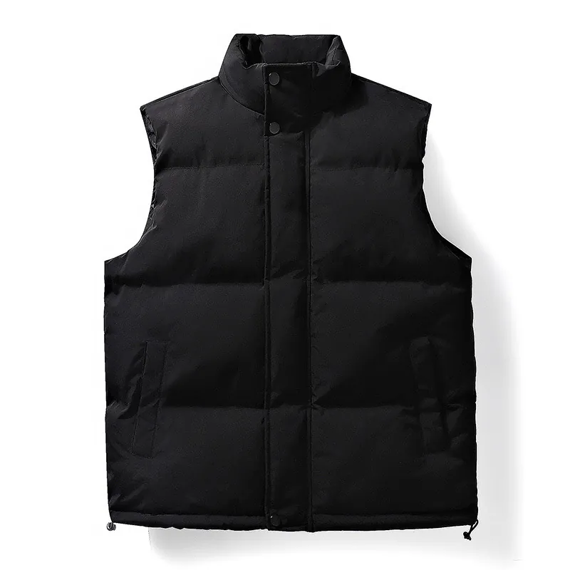Men's Warm Corduroy Padded Vest Stand Collar Sleeveless Quilted Jacket Autumn Winter Sporty Loose Casual Waistcoat Top