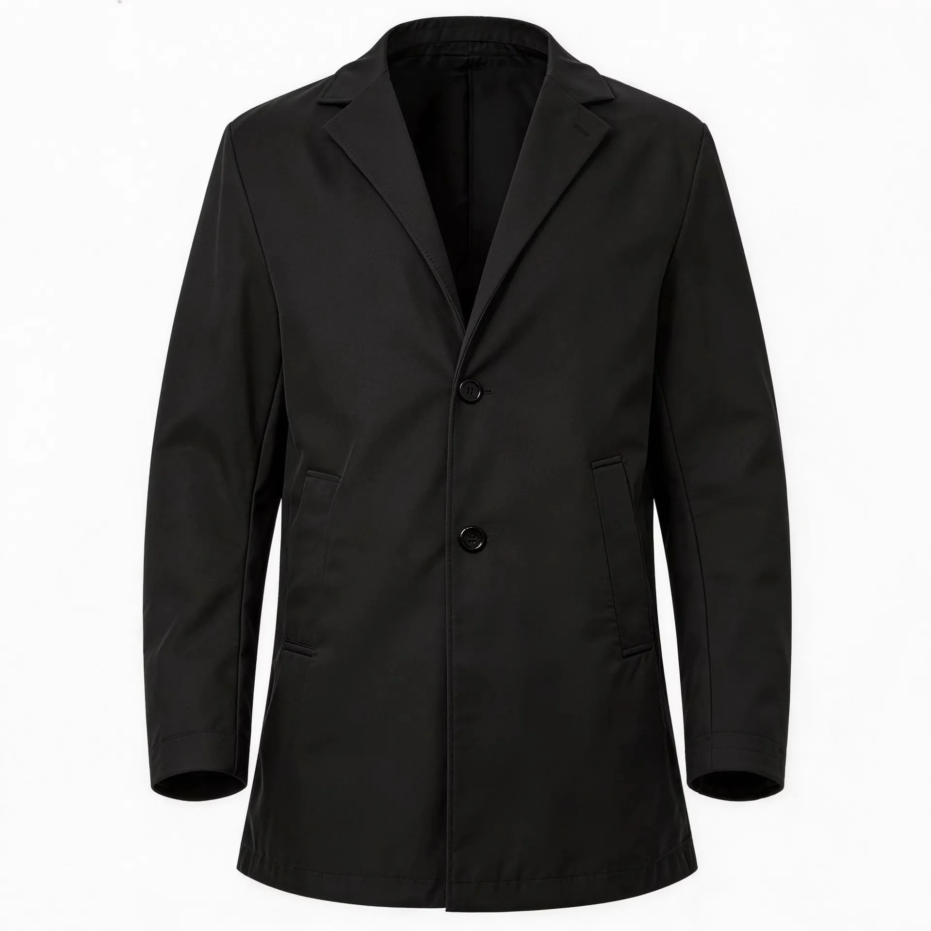 Men's Classic Slim Fit Mid-Length Trench Coat Single Breasted Business Casual Lapel Overcoat Spring Autumn Outerwear