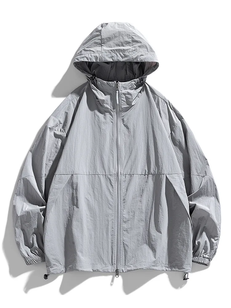UPF 100 Plus Sun Protection Jacket 100 Percent Nylon Breathable Quick Dry Outdoor Hooded Windbreaker For Men Women