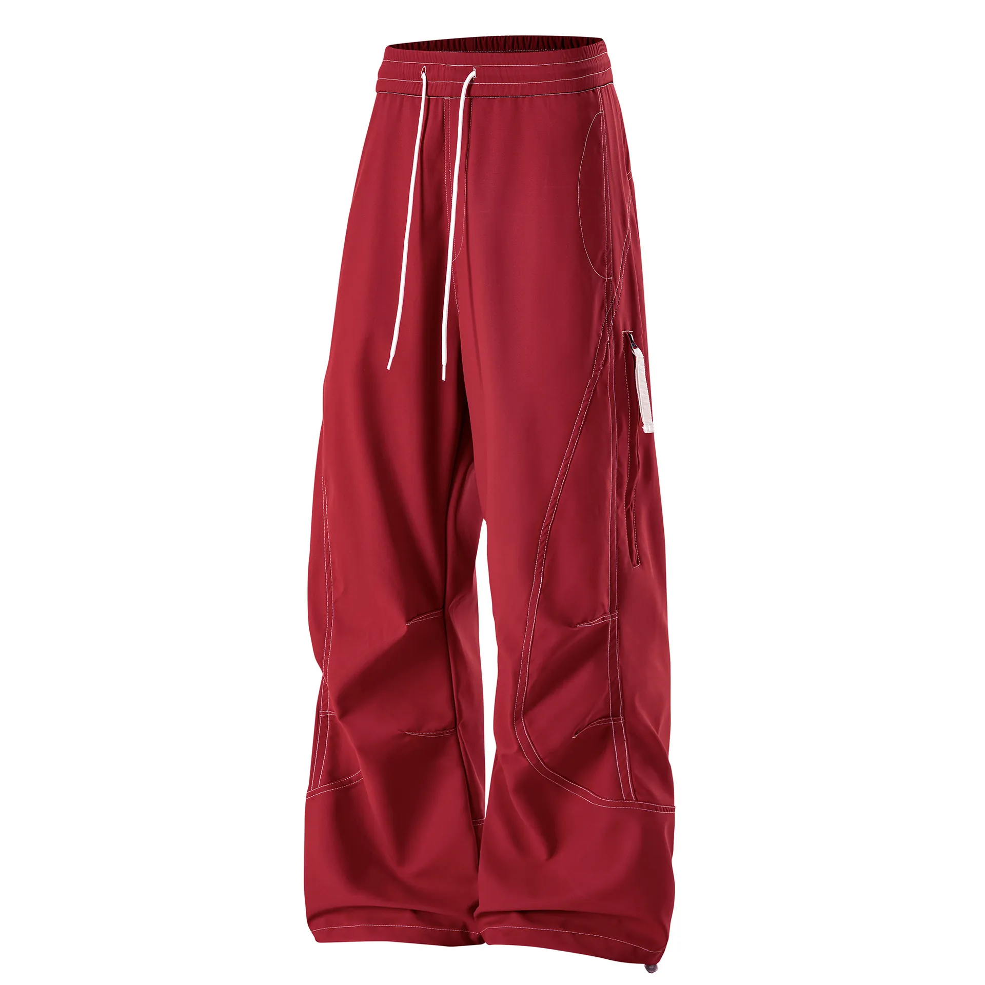 Hommes Femmes Unisexe Streetwear Pantalon Cargo Techwear Pantalon Droit Ample Surpiqûres Contrastées Cordon Extérieur Décontracté Baggy Jogging