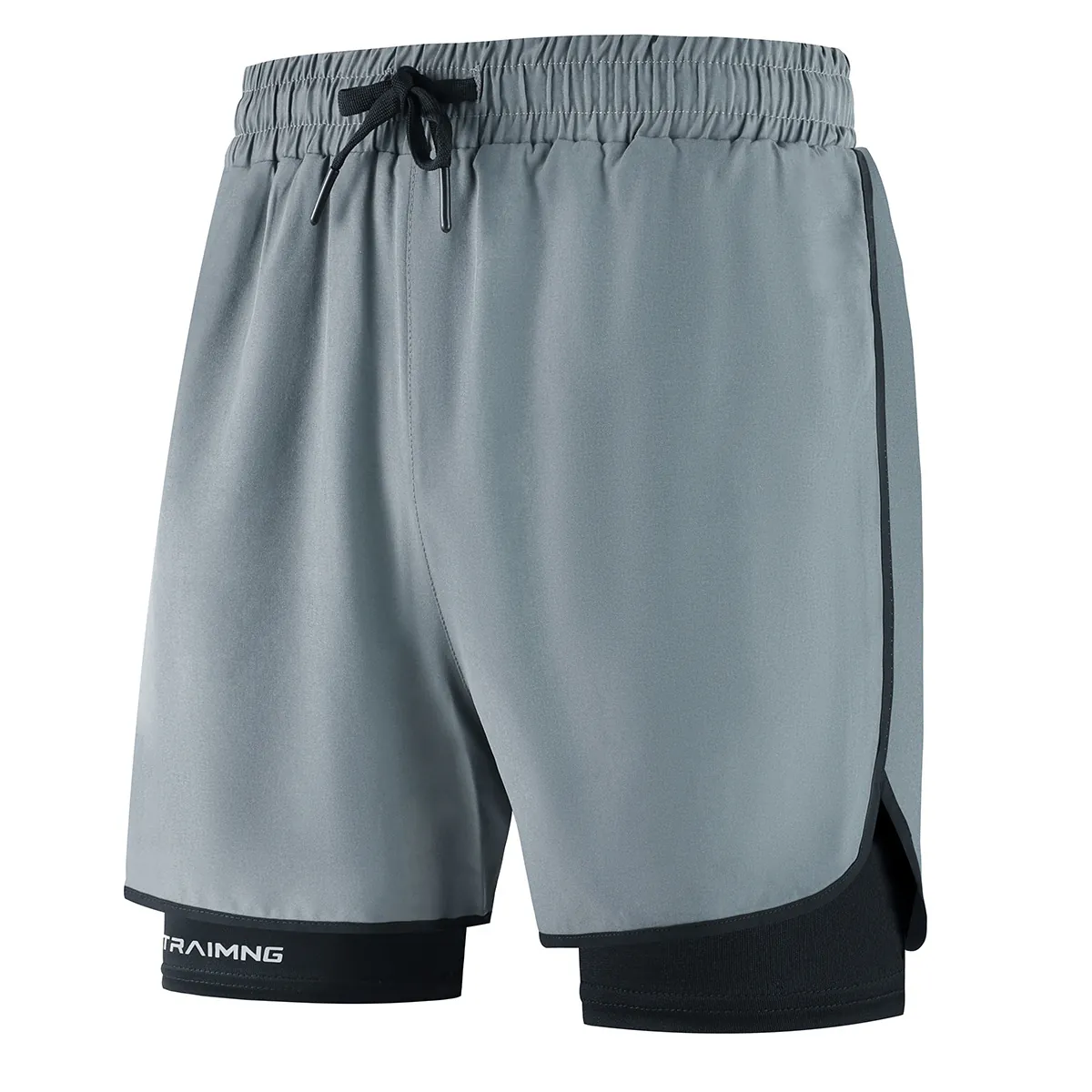 Men's 2-in-1 Running Shorts Quick Dry Breathable Double Layer Gym Workout Training Shorts With Phone Pocket For Men