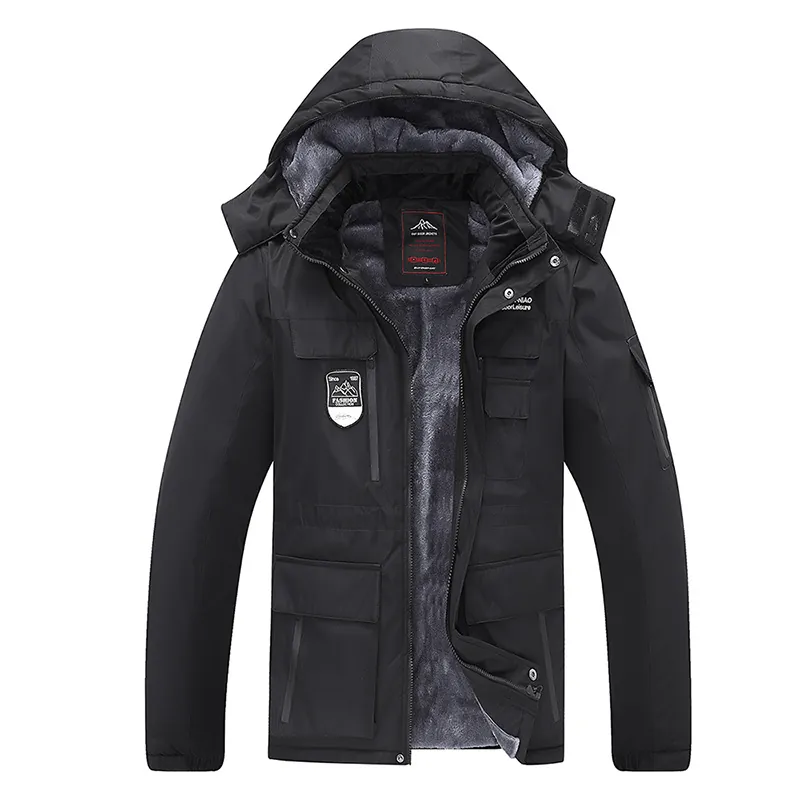 Winter Kapuzenjacke In Übergröße Winddicht Dick Gefütterte Fleece Outdoorjacke Wattierter Parka Für Herren Und Damen Casual Outwear