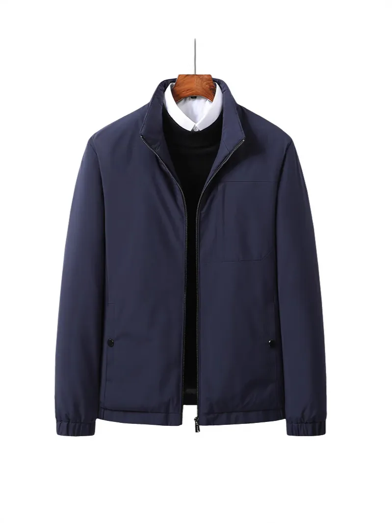 Men's Business Casual Stand Collar Down Jacket 90% White Duck Down Warm Windproof Winter Coat Puffer Outerwear For Men