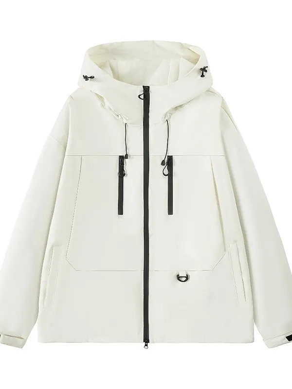 Unisex Polyester Outdoor Hardshell Jacket Waterproof Windproof Hooded Mountain Style Hiking Camping Spring Autumn Top