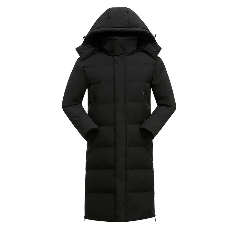 Women Long Puffer Jacket Hooded Thickened Warm Winter Parka Coat Windproof Casual Solid Color Glossy Outerwear Over Knee