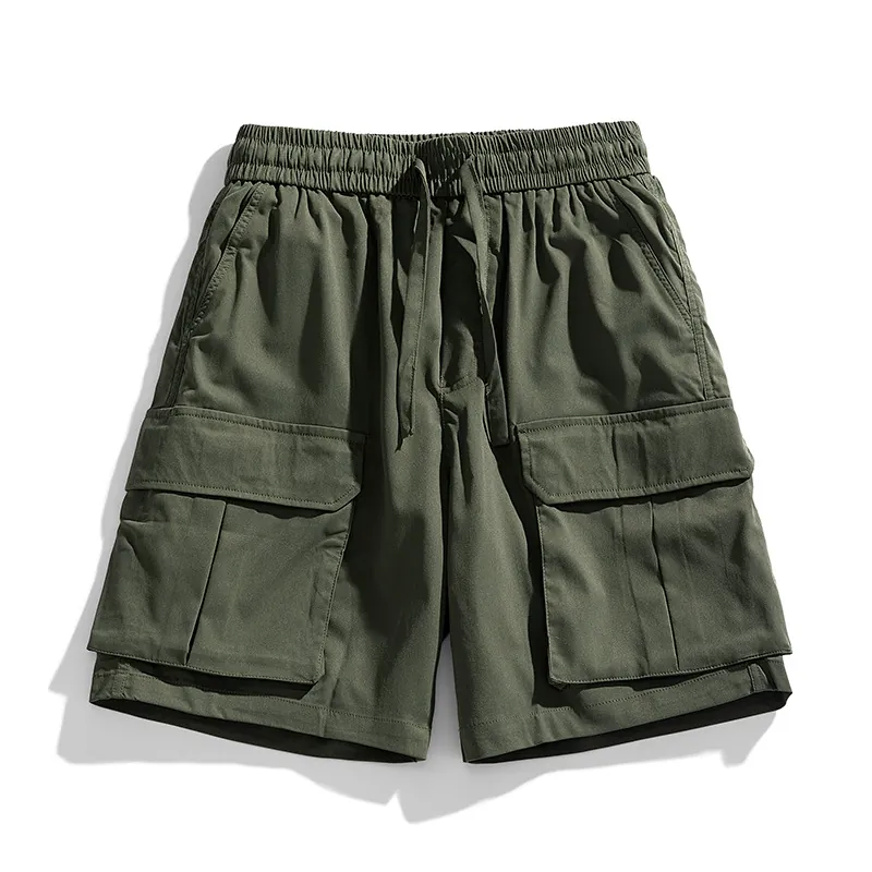 Men's Cargo Shorts Summer Casual Lightweight Water Repellent Multi Pocket Streetwear Shorts Elastic Waist Drawstring Bottoms
