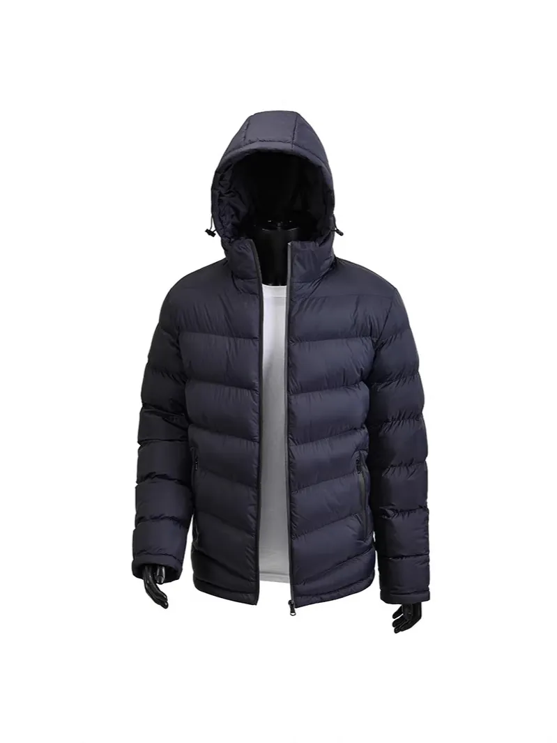 Giacca Imbottita Trapuntata da Uomo Cappotto Invernale Con Cappuccio Capispalla Caldi Casual Larghi Guscio in Nylon Parka