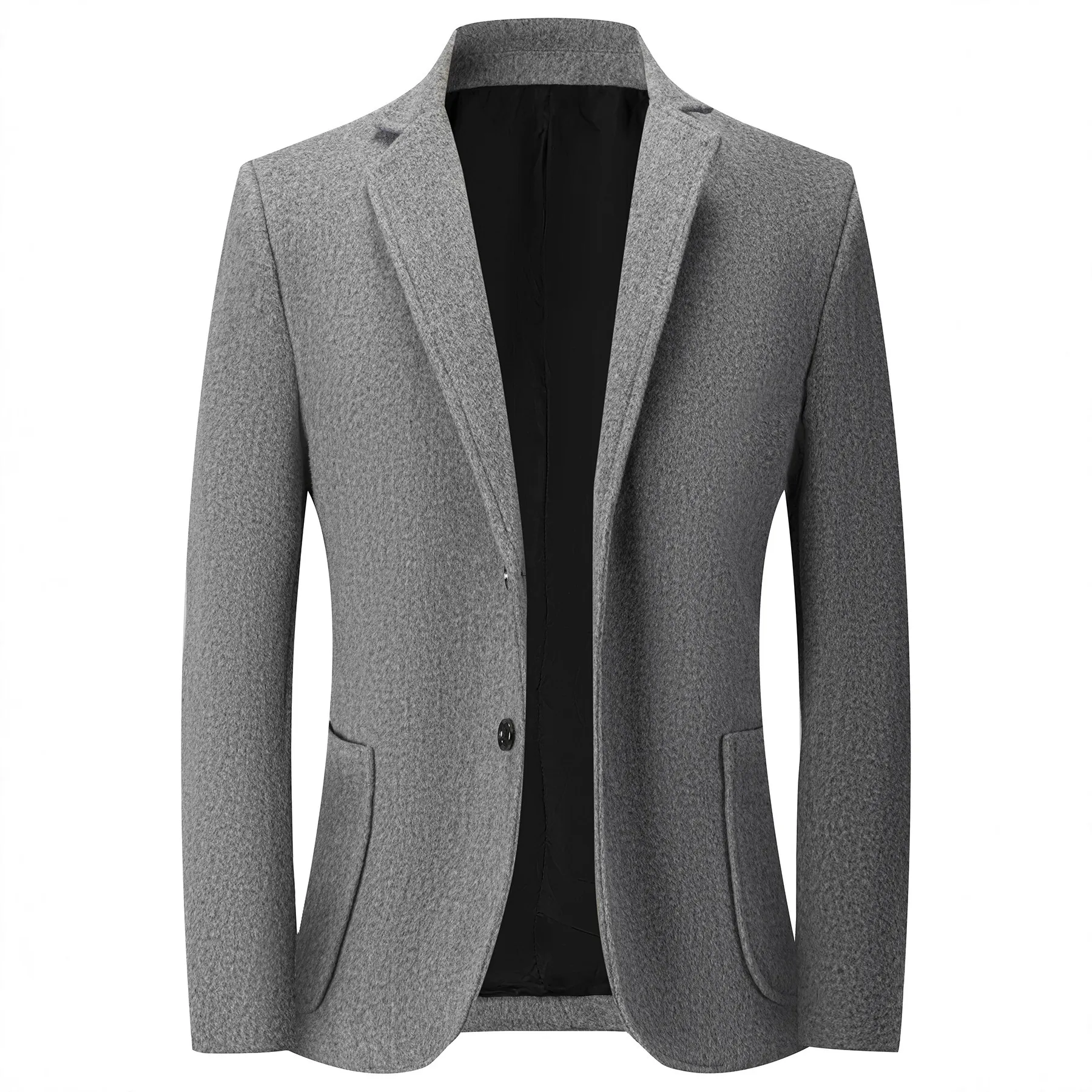 Men's Casual Blazer Notch Lapel Single Breasted Slim Fit Polyester Jacket Soft Business Sport Coat For Office Everyday Wear