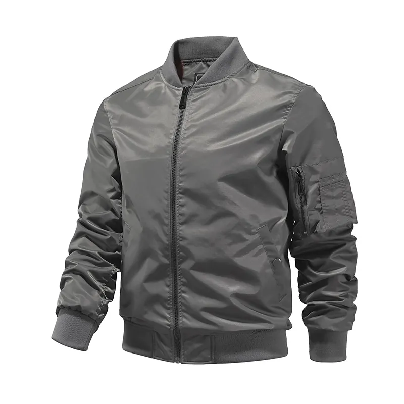 Giacca Bomber MA-1 Classica da Uomo in Misto Nylon Antivento Capispalla Leggero Con Tasca di Utilità per Uso Quotidiano Casual